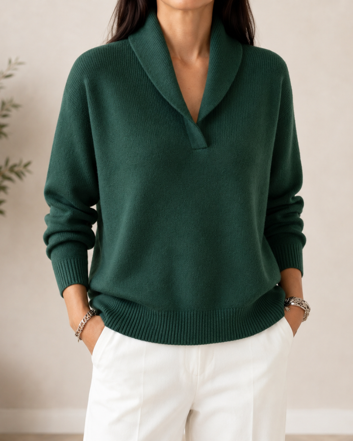 Amandina - Jersey de cuello pico de tacto suave