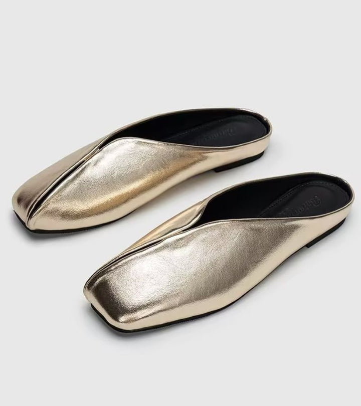 Camellia - Mules premium de punta cuadrada