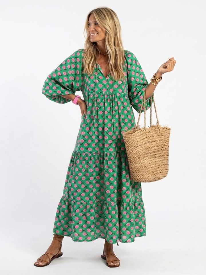 Emmera - Vestido ligero de verano con capas
