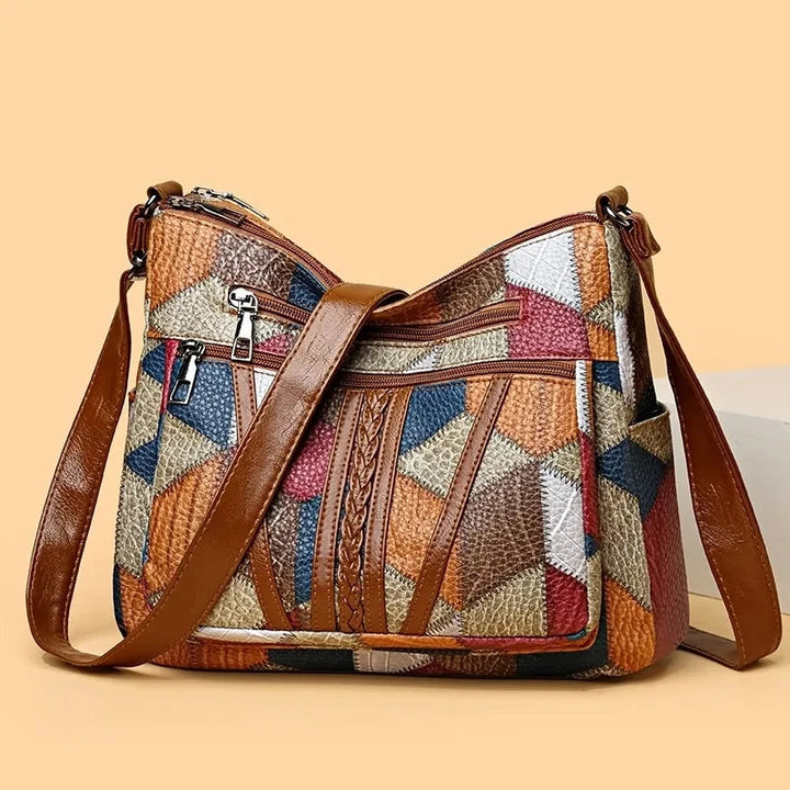 Lauranique - Bolso bandolera de patchwork con tacto suave