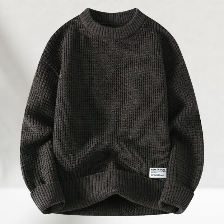 Eldric - Jersey de cuello redondo de punto gofre