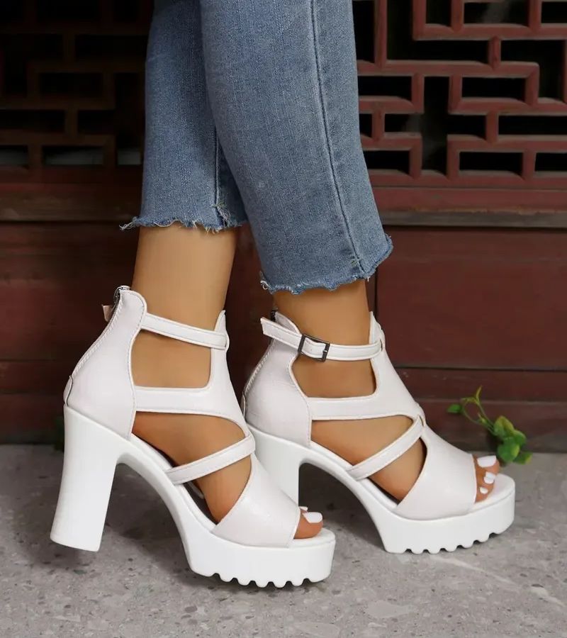 Elestine - Sandalias gladiadoras con plataforma esculpida