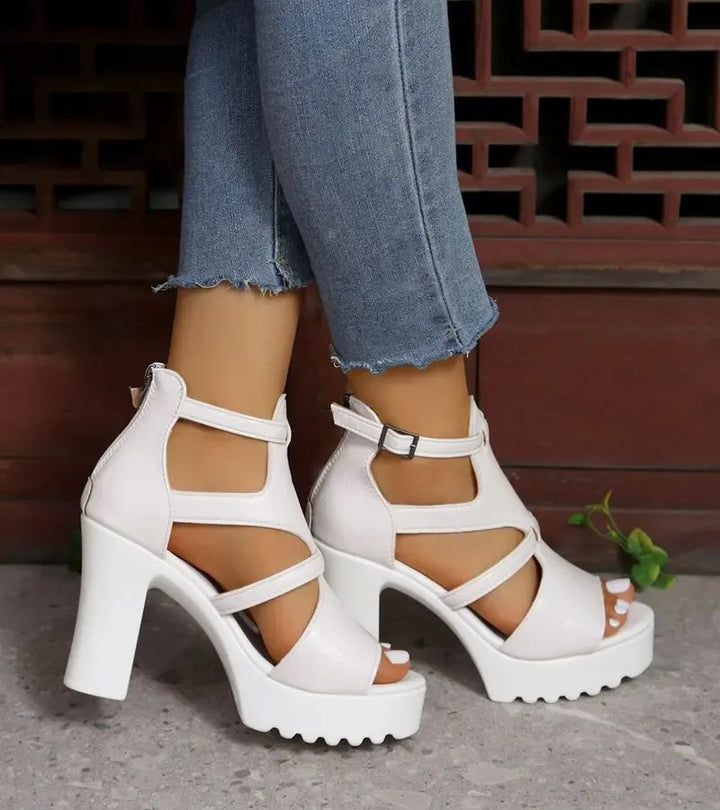 Elestine - Sandalias gladiadoras con plataforma esculpida