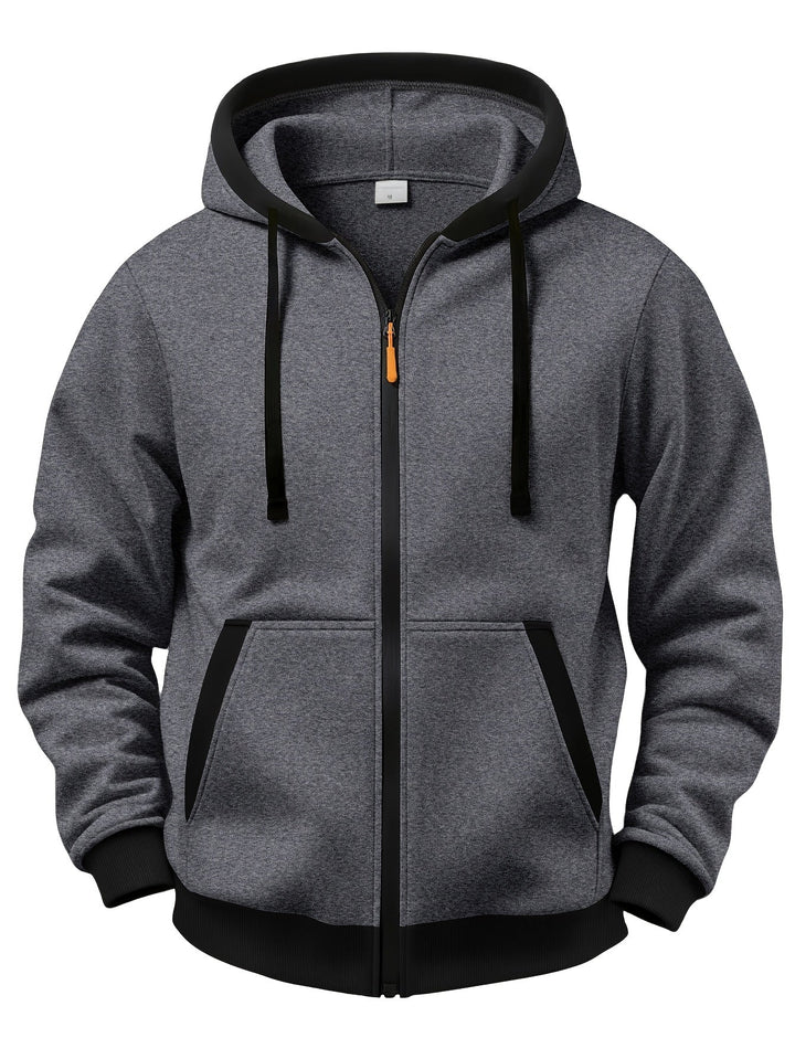 Brenner - Chaqueta con capucha y cremallera de tacto suave