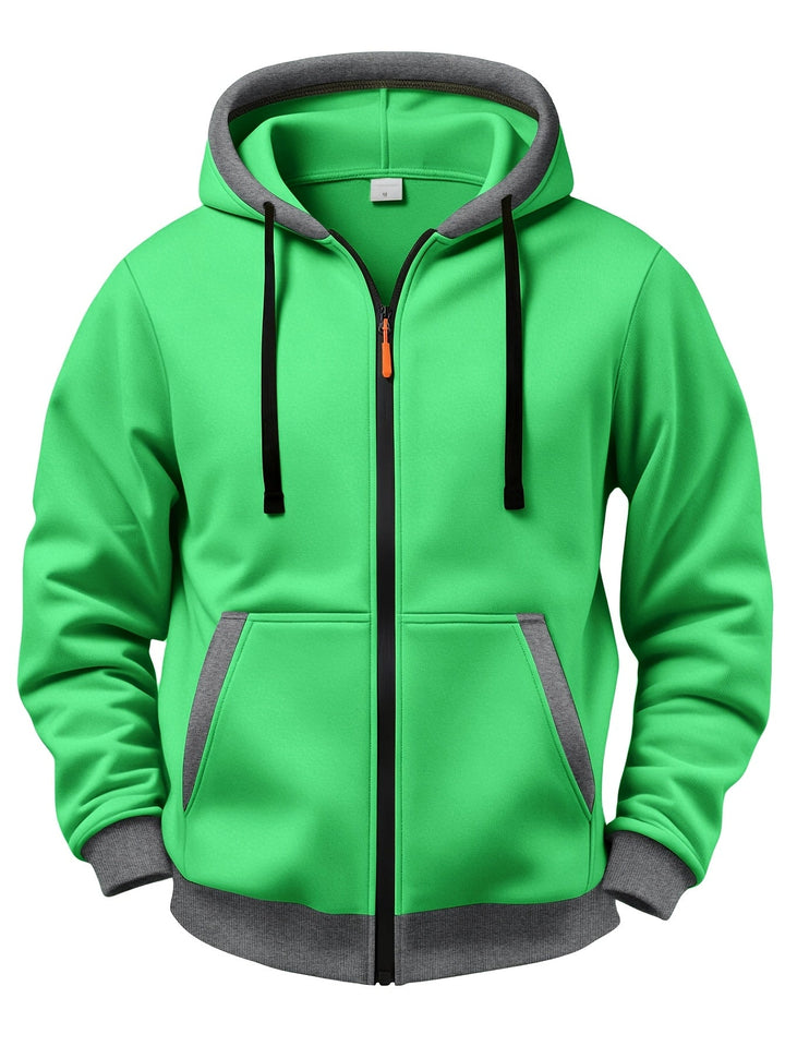 Brenner - Chaqueta con capucha y cremallera de tacto suave
