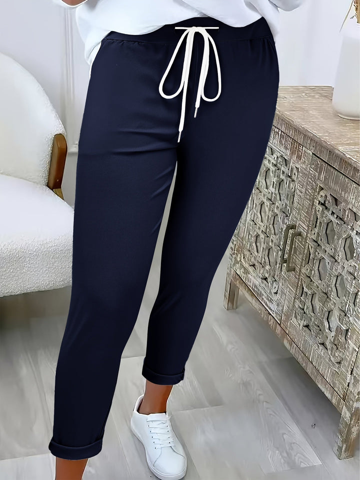 Tansy - Pantalón de tiro alto con cordón ajustable