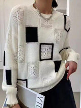 Adorelle - Jersey de punto artístico con patchwork