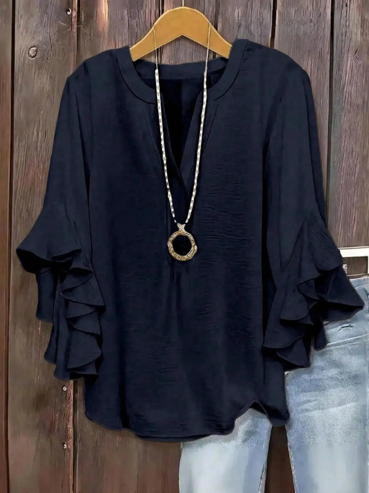 Norabelle - Blusa elegante con mangas fruncidas