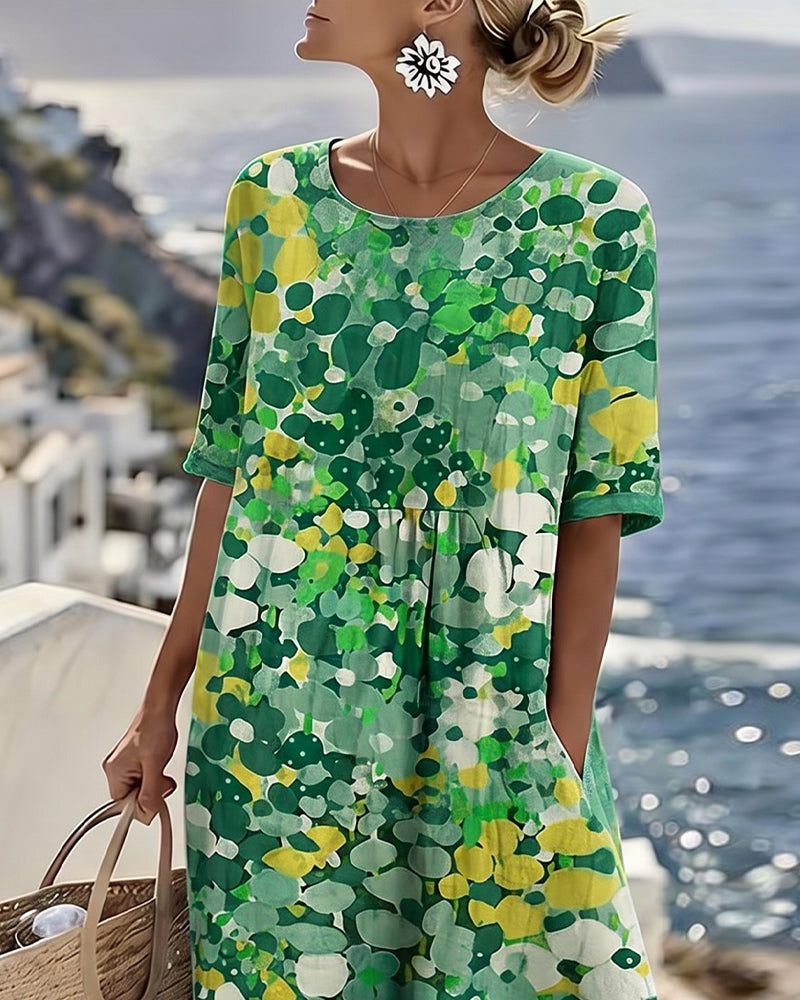 Adria - Vestido midi evasé de tacto suave