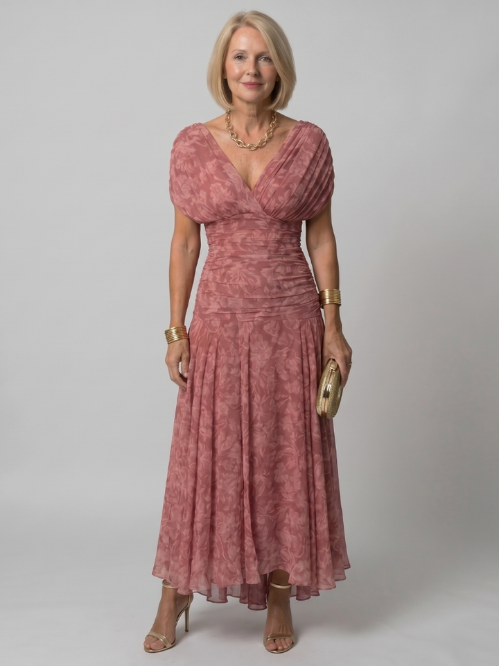 Galatea - Vestido midi ligero con escote Bardot