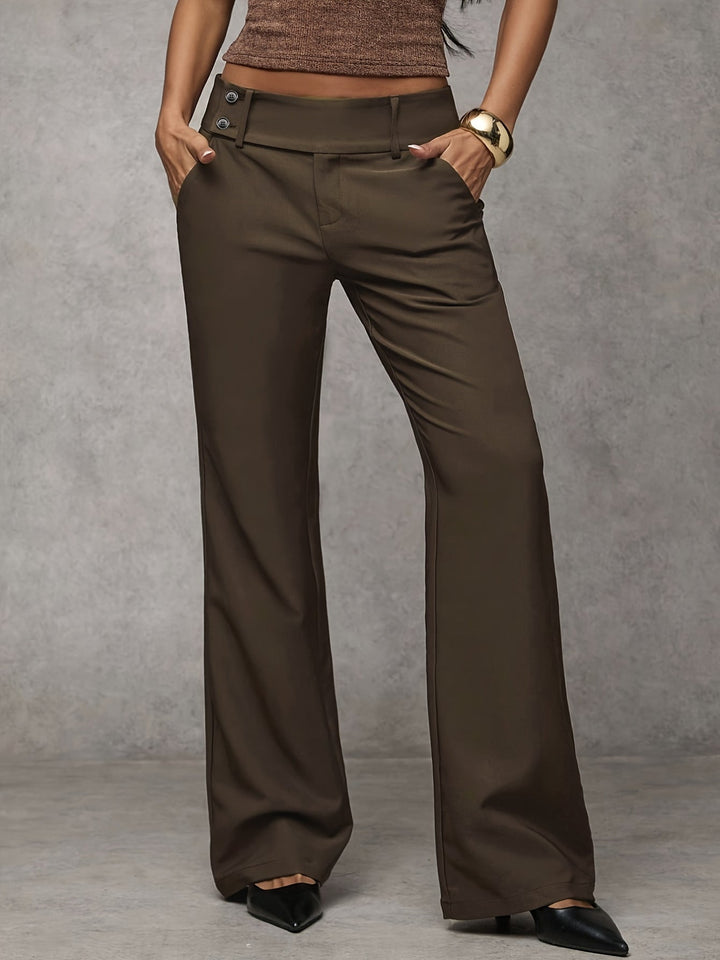 Venetia - Pantalones de pernera ancha de tiro alto y vaporosos