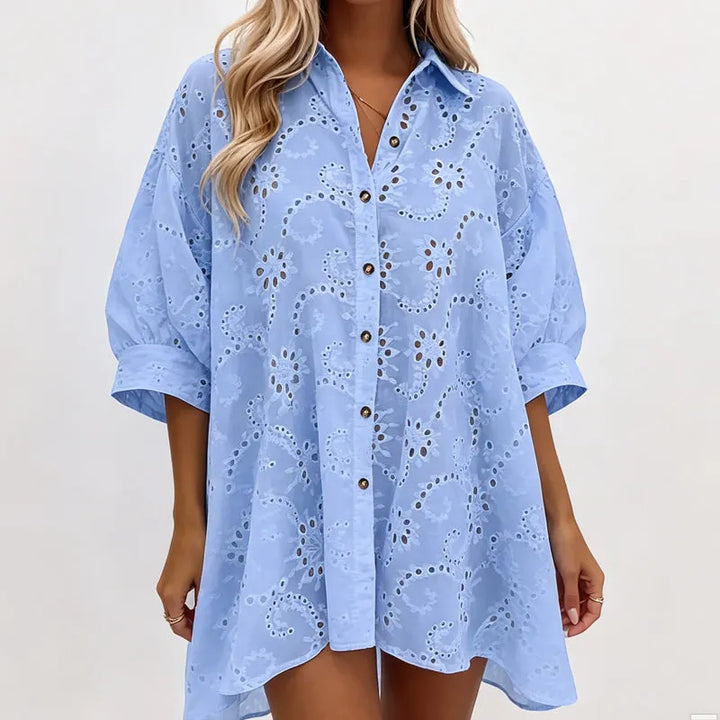 Amarielle - Vestido fresco bordado con botones