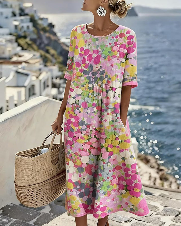Adria - Vestido midi evasé de tacto suave