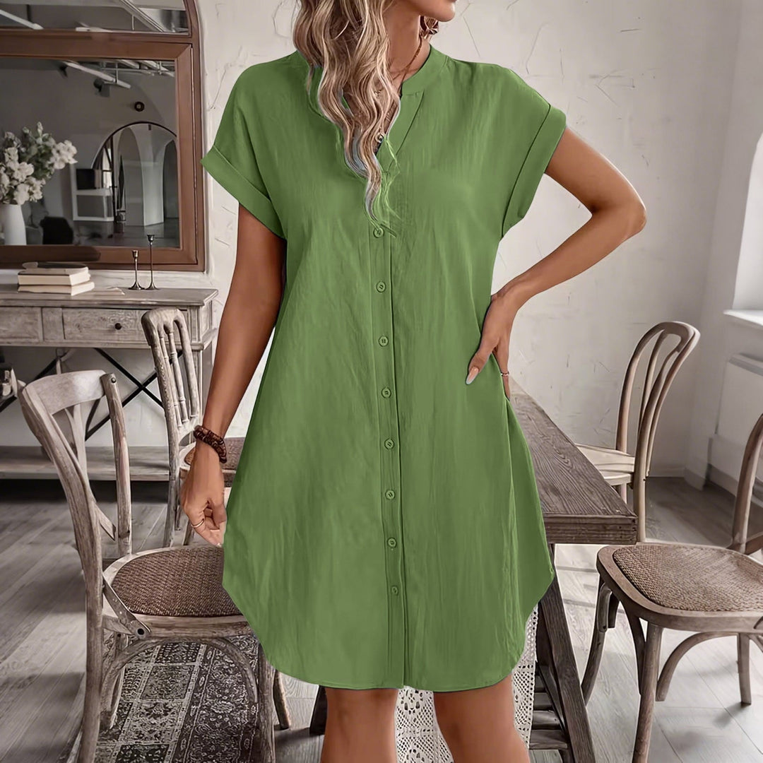 Ainslea - Vestido camisero mini texturizado