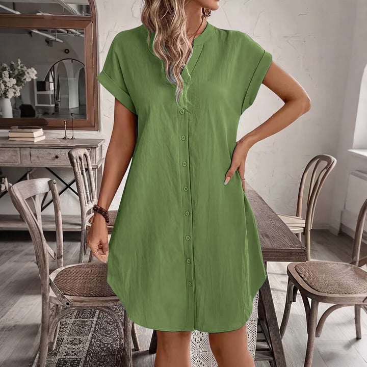 Ainslea - Vestido camisero mini texturizado