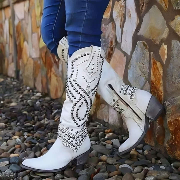 Sylverelle - Botas vaqueras vintage con tachuelas
