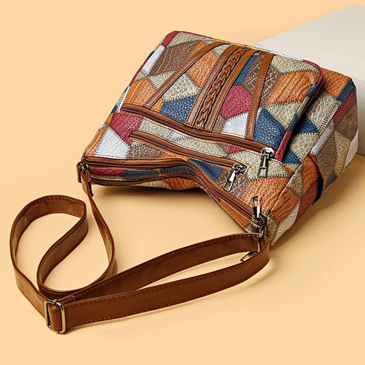 Lauranique - Bolso bandolera de patchwork con tacto suave