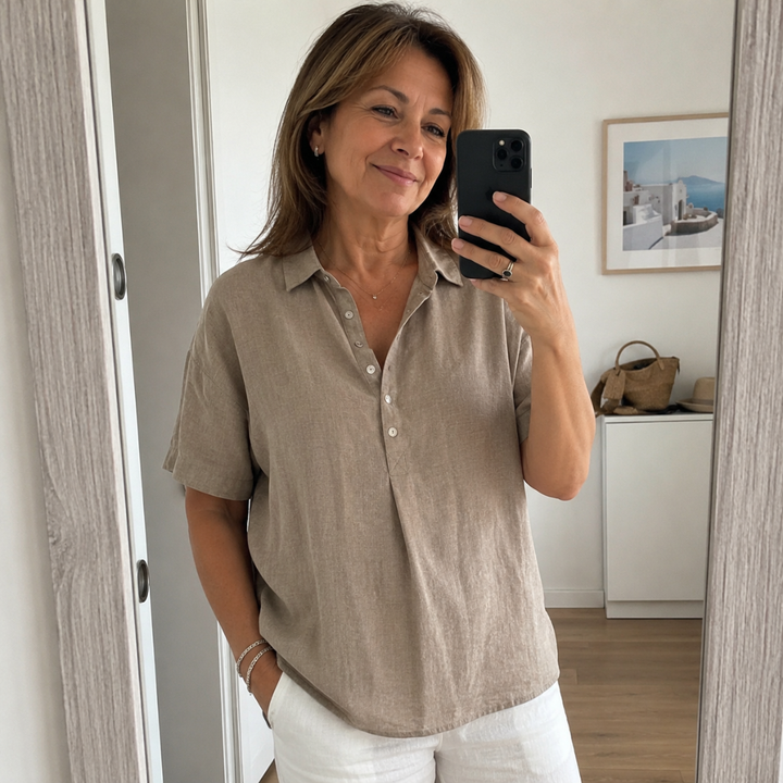 Nina - Blusa con cuello de tacto suave