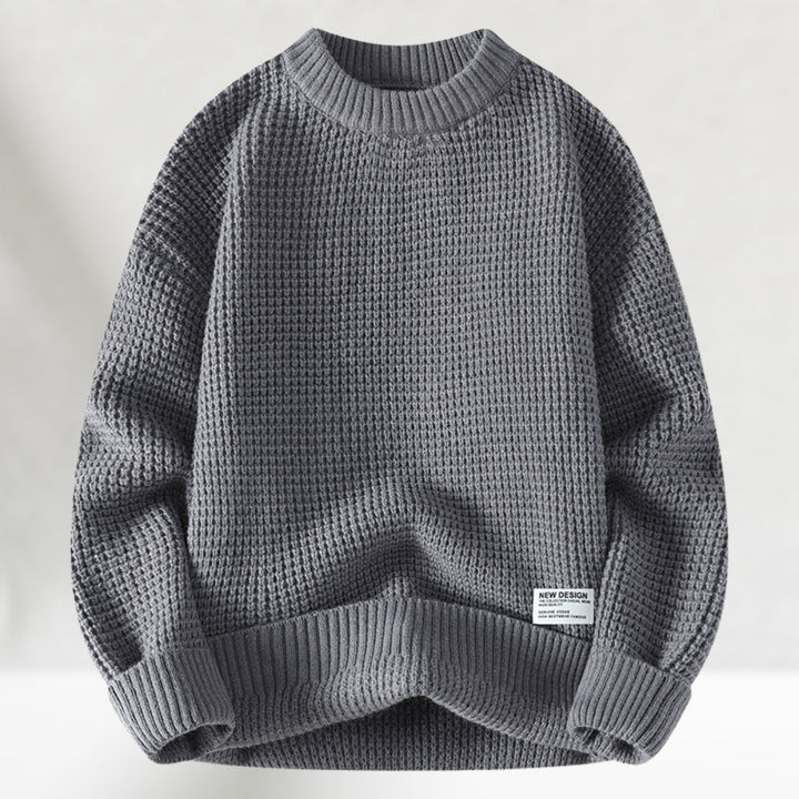 Eldric - Jersey de cuello redondo de punto gofre