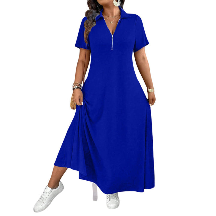Primelle - Vestido largo suave con cuello de cremallera