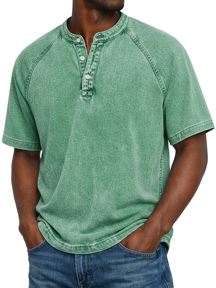 Flynn - Camiseta de algodón vintage con lavado suave