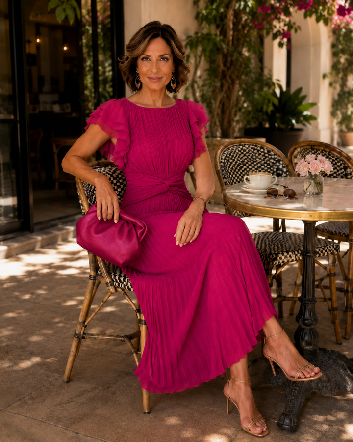 Althea - Vestido midi plisado de lino
