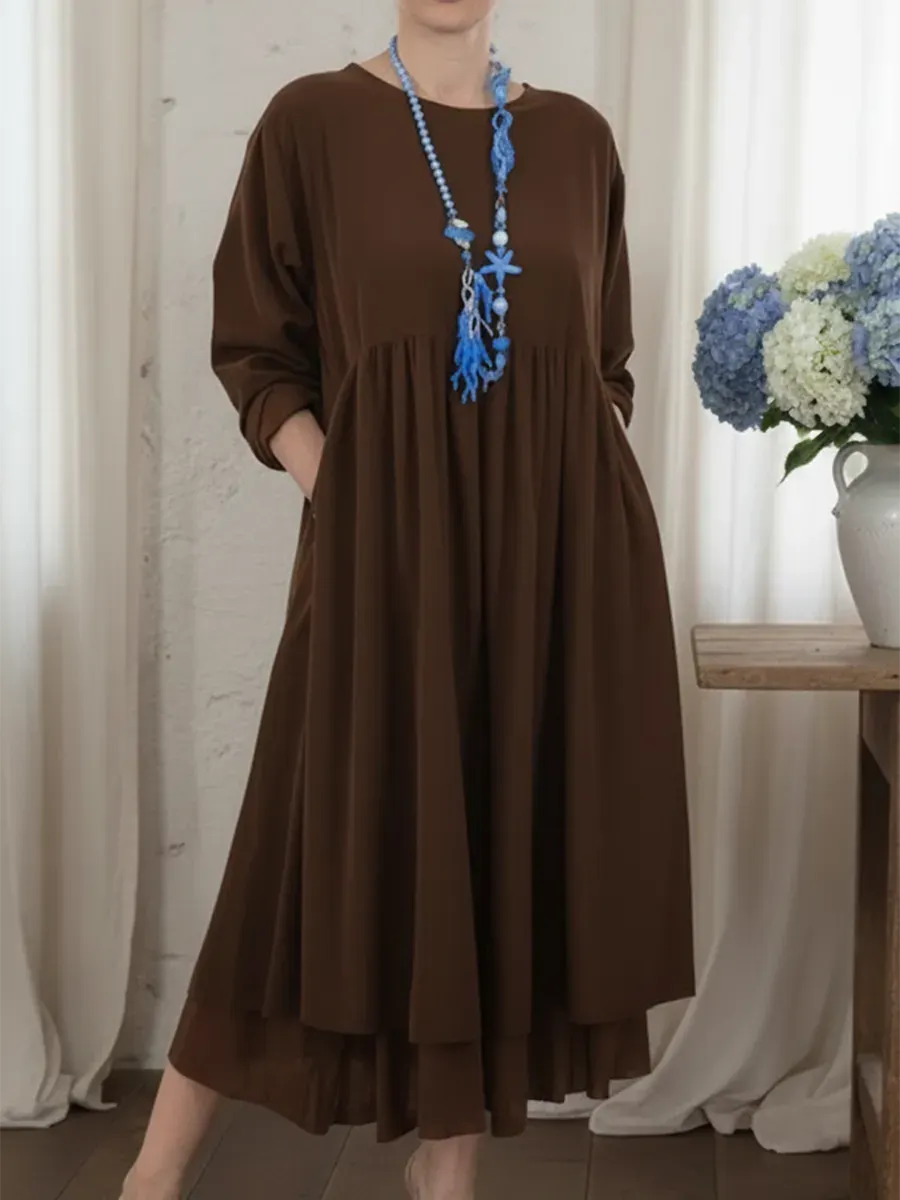 Agatha - Vestido midi evasé de tacto suave