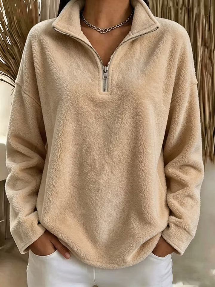 Tiana - Sudadera polar de cuello alto holgado