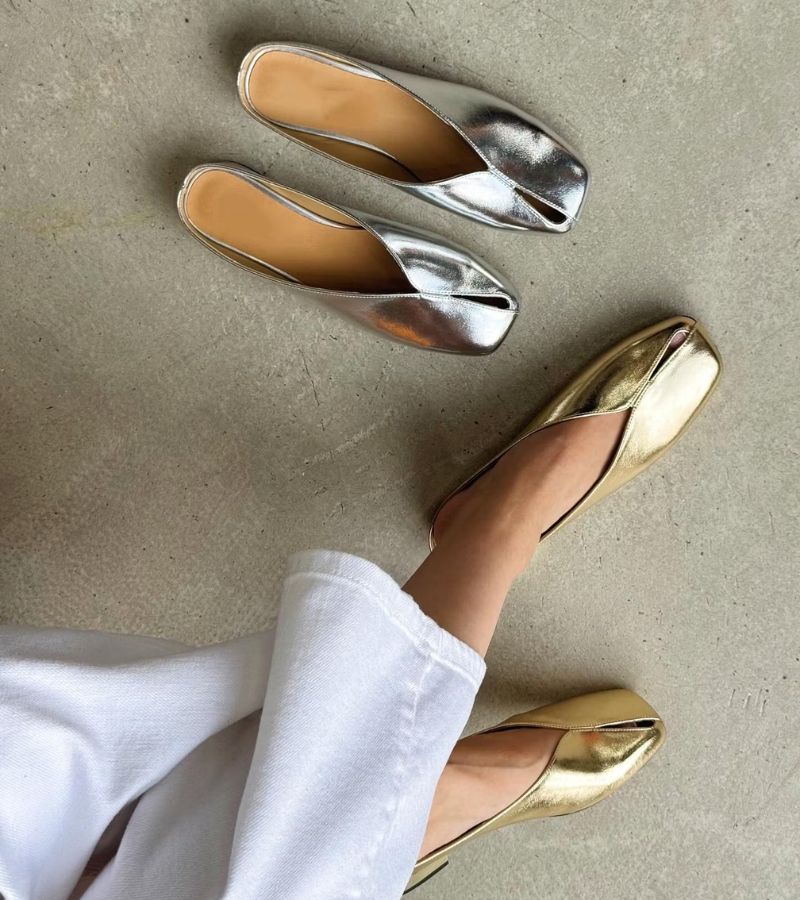Camellia - Mules premium de punta cuadrada
