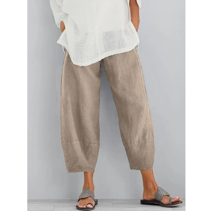 Pearl - Pantalón de lino color perla