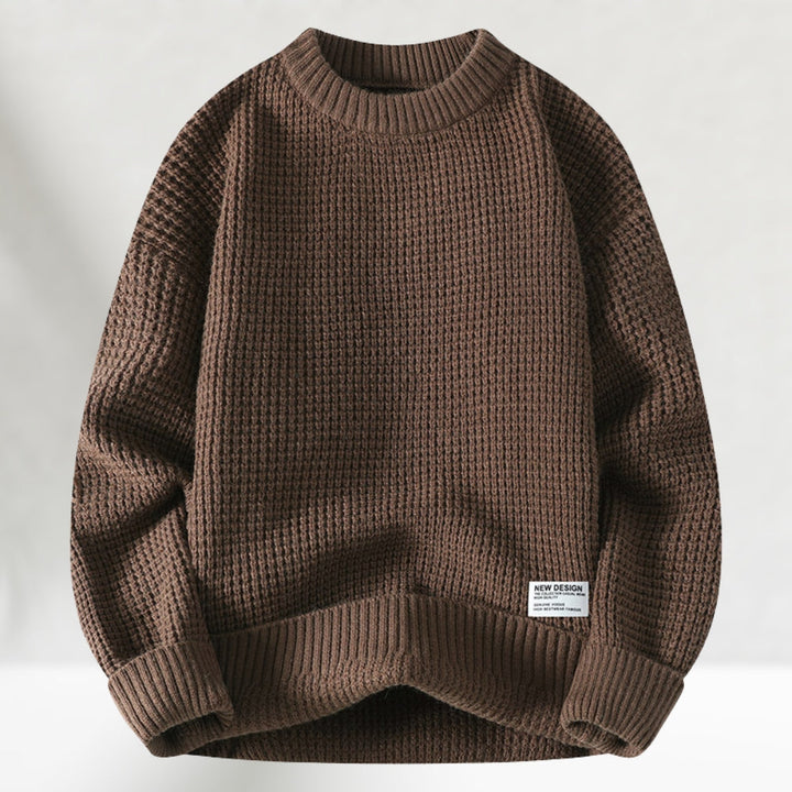 Eldric - Jersey de cuello redondo de punto gofre