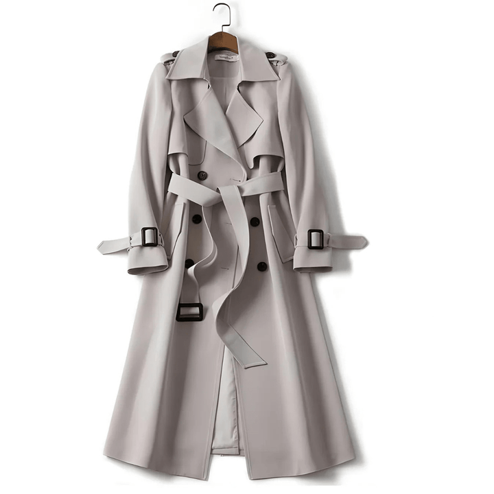 Aliki - Gabardina con doble botonadura y cinturón