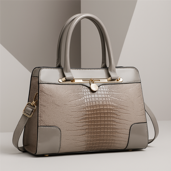 Aeryn - Bolso de mano estructurado con efecto cocodrilo