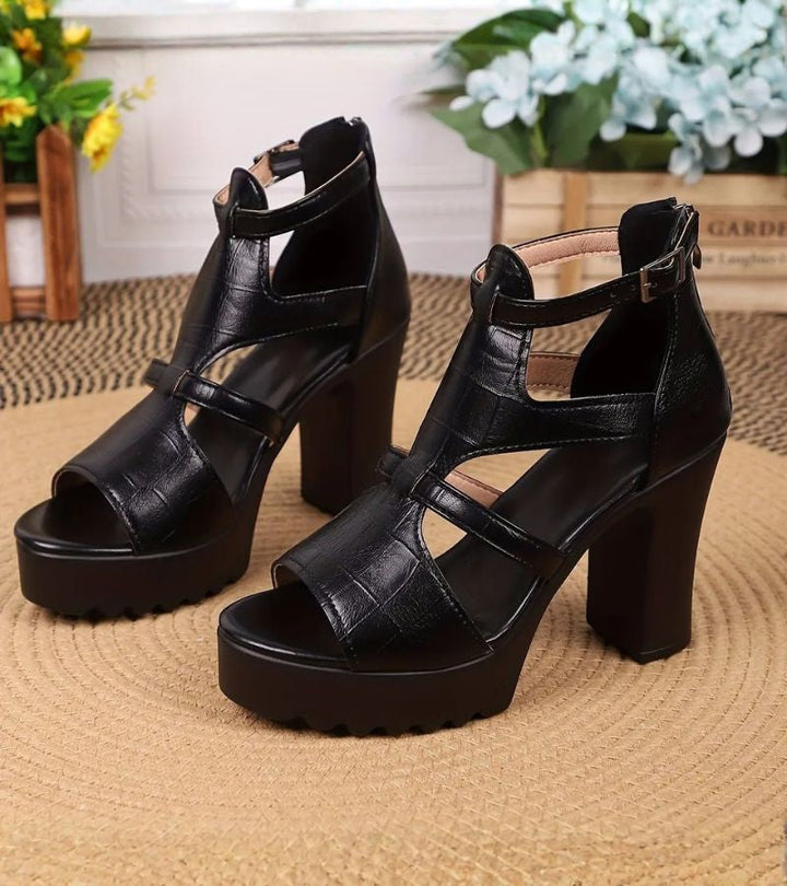 Elestine - Sandalias gladiadoras con plataforma esculpida