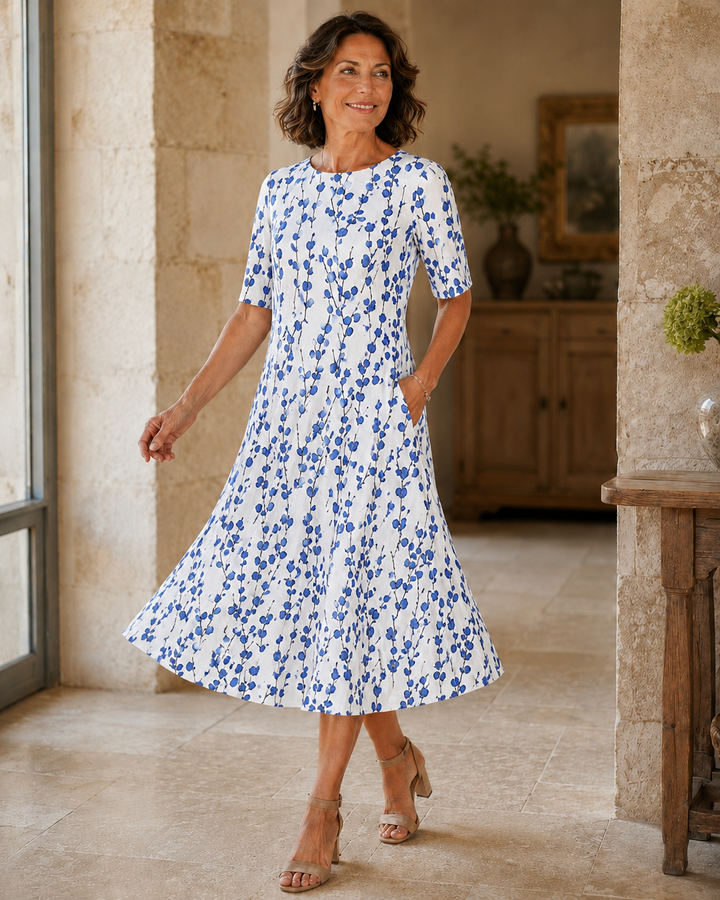 Hestia - Vestido midi floral de tacto suave