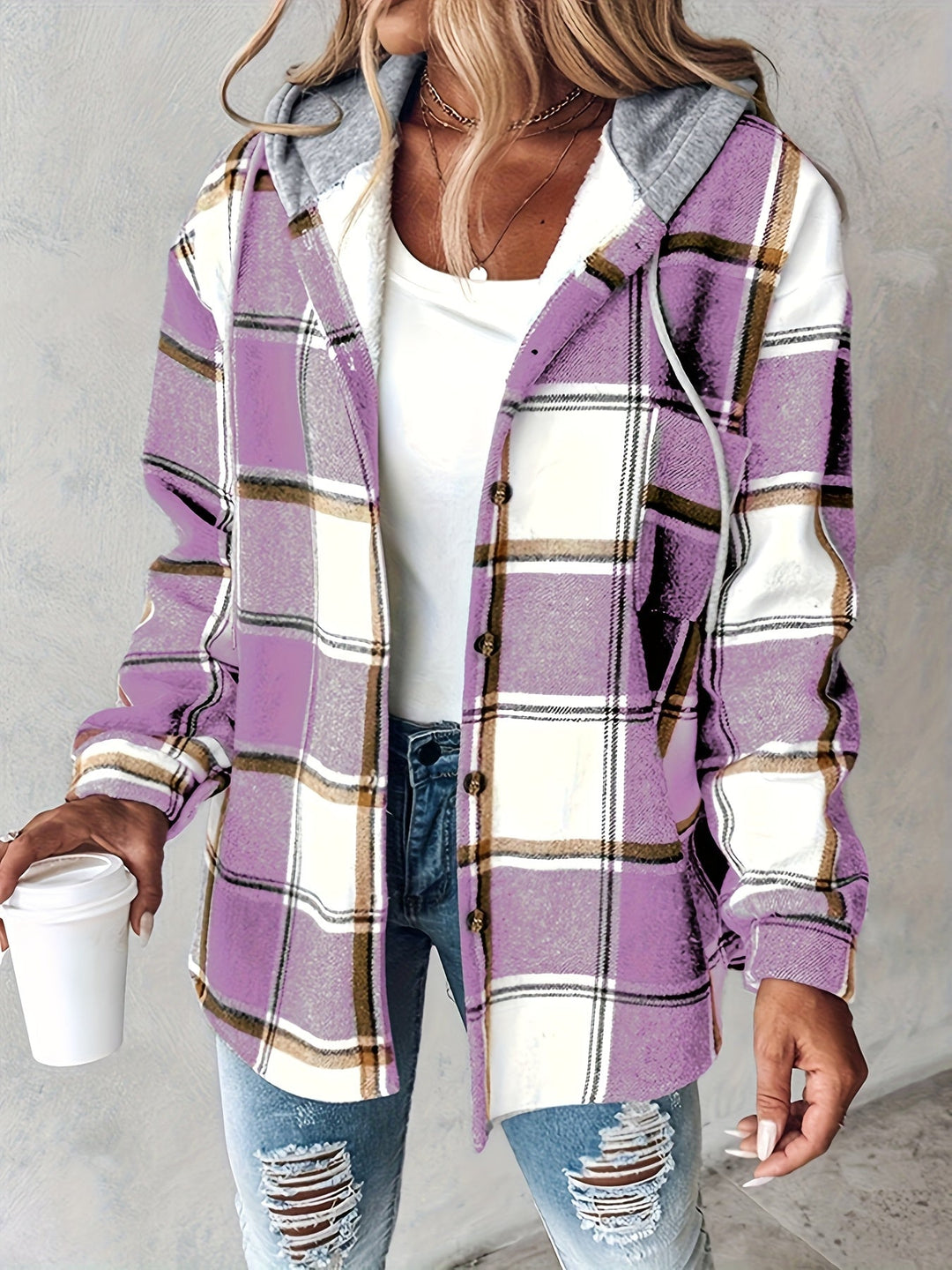 Genevessa - Chaqueta con capucha de tacto suave