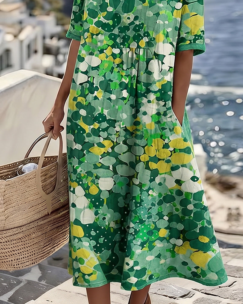 Adria - Vestido midi evasé de tacto suave