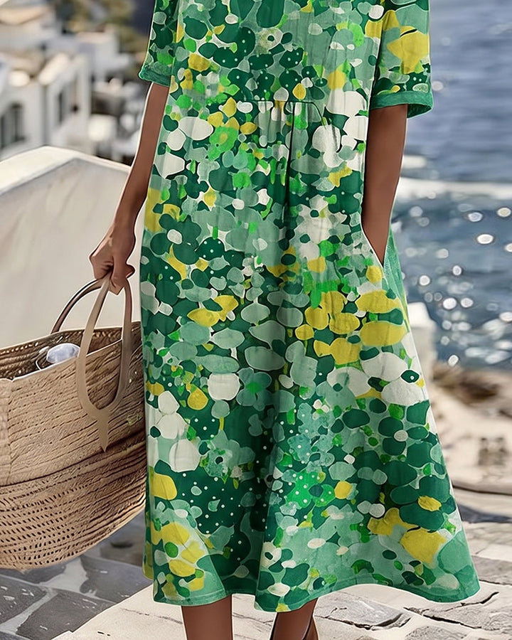 Adria - Vestido midi evasé de tacto suave