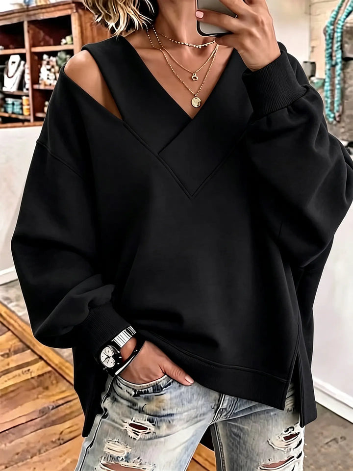 Aurelia - Sudadera de cuello en pico y tacto suave