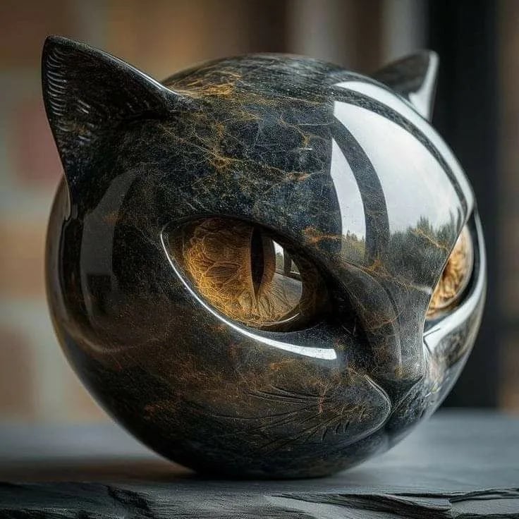 Bellanora - Ornamento escultórico en forma de cabeza de gato