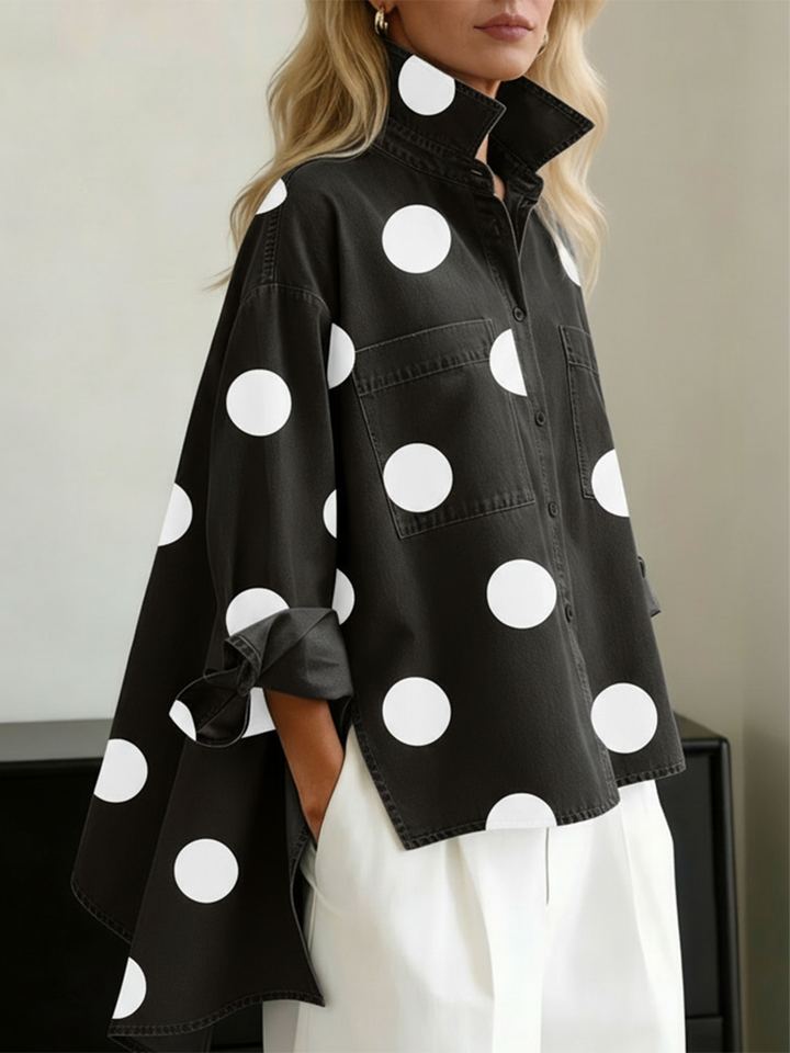 Kelsey - Blusa bordada de tacto suave