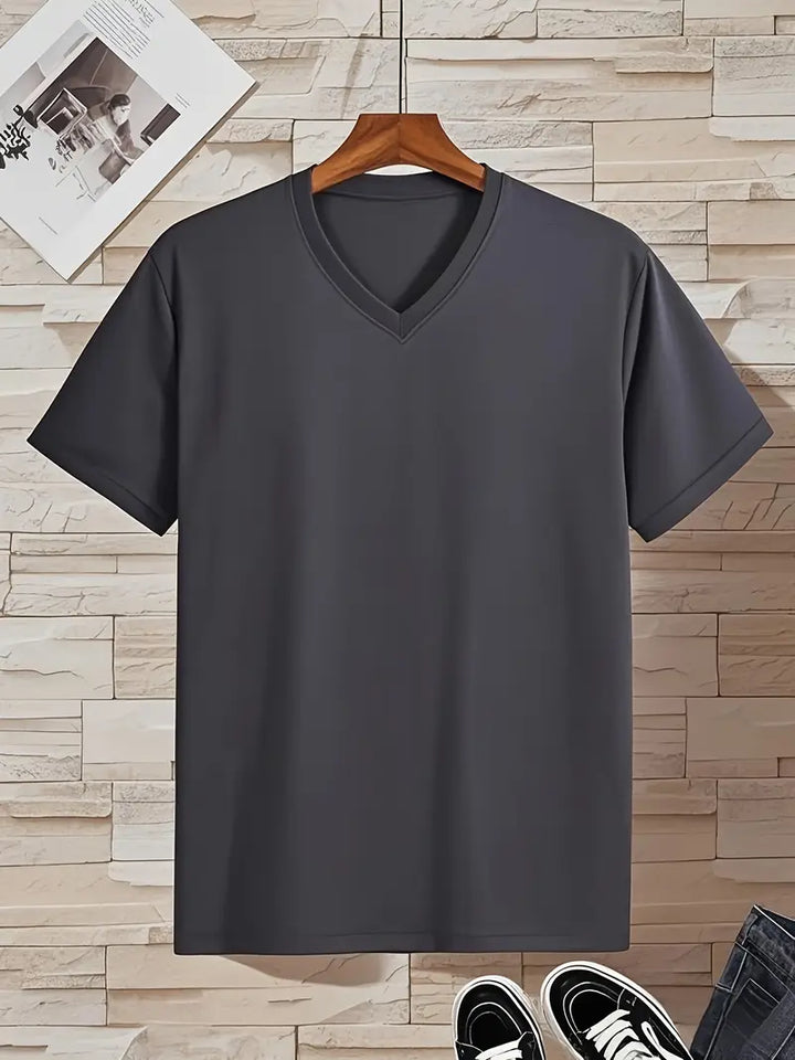 Trevor - Camiseta de cuello en V con tacto suave