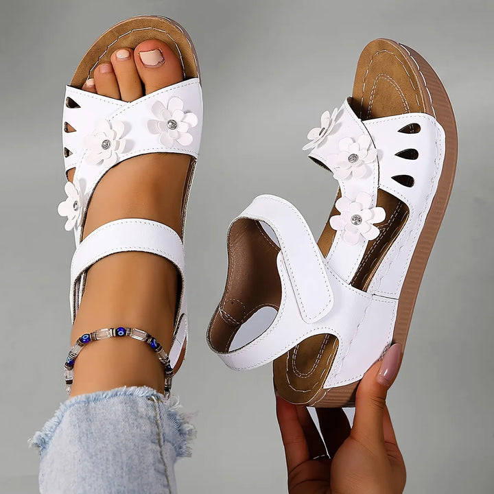 Fiorelia - Sandalias de cuña florales cómodas