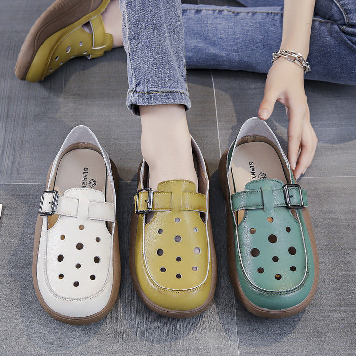 Nayeli - Zapatos cómodos para caminar con hebilla