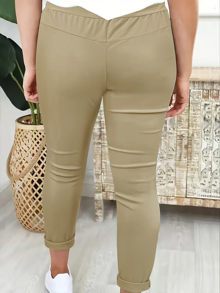 Tansy - Pantalón de tiro alto con cordón ajustable