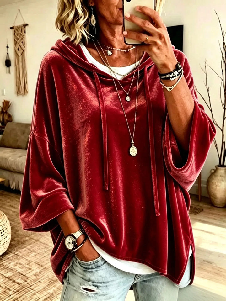 Fayelisse - Sudadera de terciopelo holgada