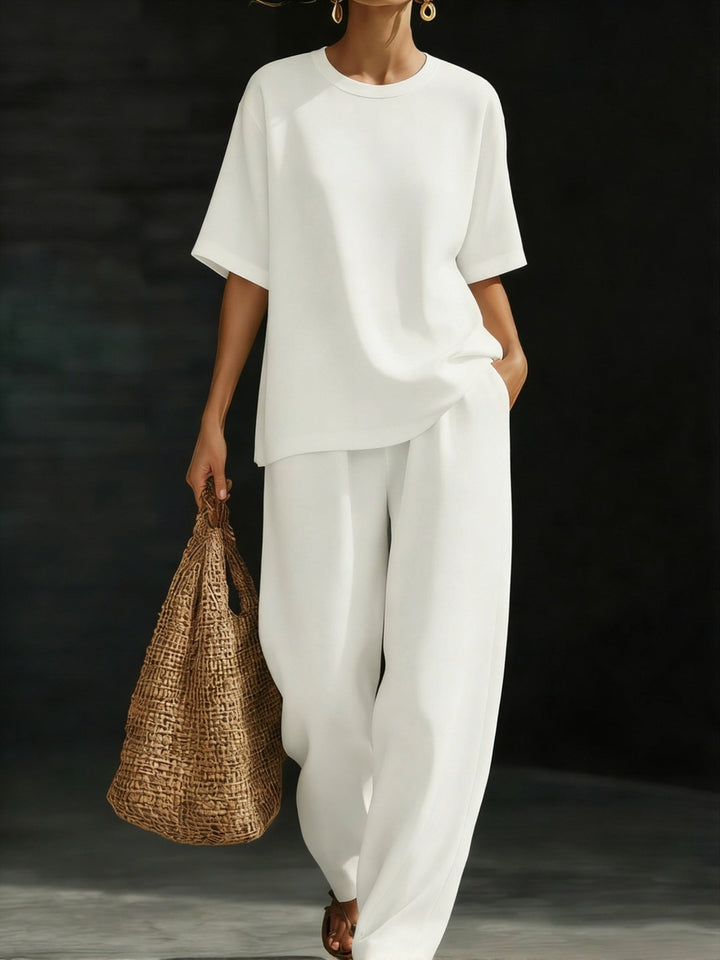 Annika - Conjunto de top holgado y pantalón de pernera ancha