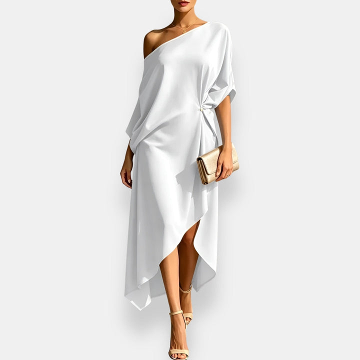 Edwina - Vestido de noche asimétrico fluido