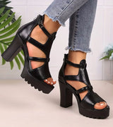 Elestine - Sandalias gladiadoras con plataforma esculpida