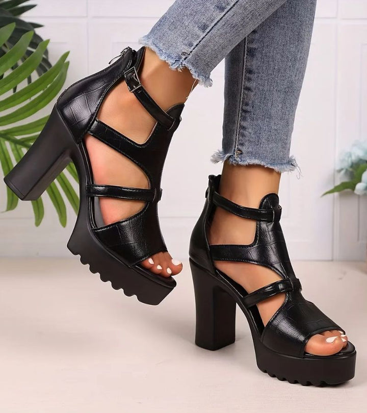Elestine - Sandalias gladiadoras con plataforma esculpida